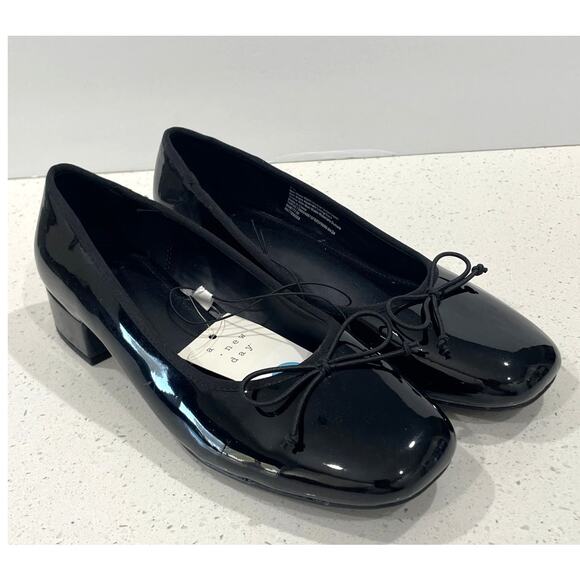 Women's Joy Ballet Pumps Sz 7.5 Black A New Day NWT - Picture 1 of 11
